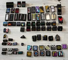 78x LEGO Black Printed Parts Lot Batman Space Police Tiles Slopes Panels