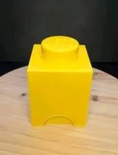 Lego Storage Cube Brick 1 Knob 4001 Yellow