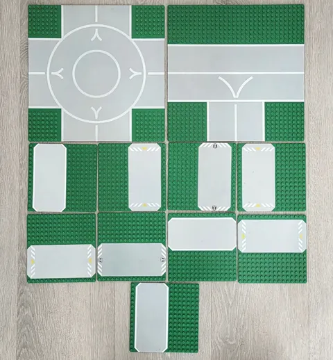 LEGO Road Baseplate Lot - 11 Assorted Sizes Runway Landing Pad 16x16 32x32