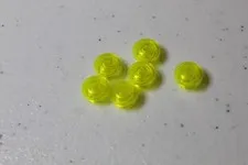 (6) LEGO 1x1 Round Plate - Transparent Bright Yellow