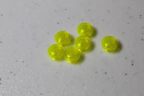 (6) LEGO 1x1 Round Plate - Transparent Bright Yellow