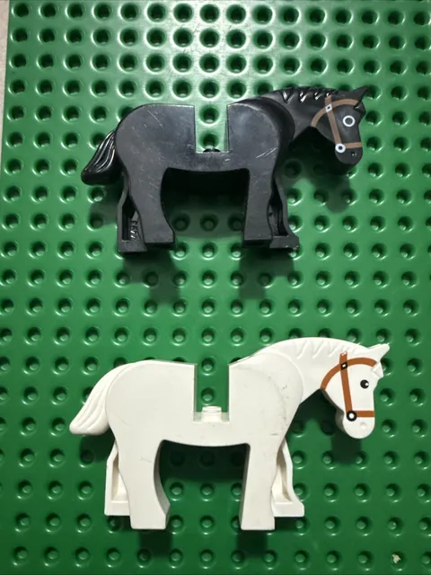 Lego Horses Mini Fig Lot Minifigures Western Castle Black White Eyes Replacement