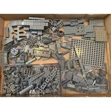 LEGO Bulk Lot Gray Bricks Plates Technic Pieces 1lb 10oz Mixed Specialty Parts