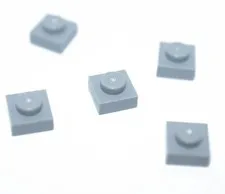 5 LEGO Light Bluish Gray 1x1 Plates medium stone grey flat panel 3024 4211399