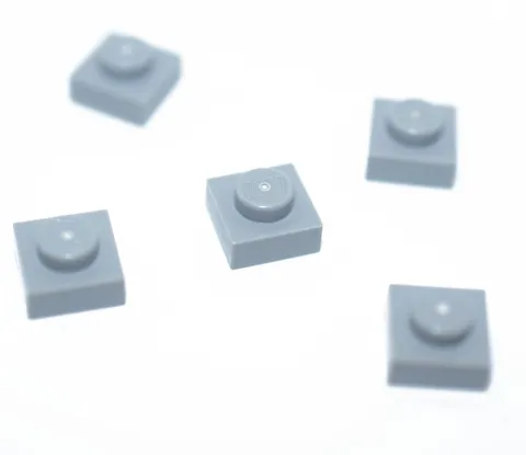 5 LEGO Light Bluish Gray 1x1 Plates medium stone grey flat panel 3024 4211399