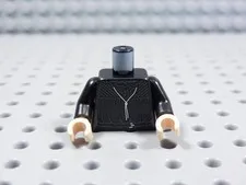LEGO Black Printed Female Girl Torso w/ Necklace Minifig BG