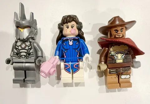 LEGO Overwatch Minifigure Lot of 3 D.Va Genji Jesse McCree / Cole Cassidy