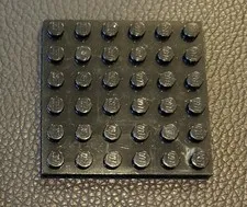 LEGO Parts: Flat Base Plate 6x6 Black Part # 3958