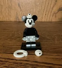 Complete Disney Lego Minifigure Minnie Mouse Steamboat Willie Series 2 Stand