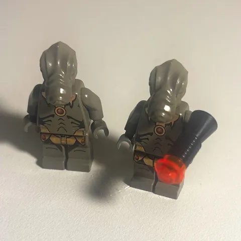 Two Rare Lego Star Wars Geonosian minifigures from set 4478 as shown here