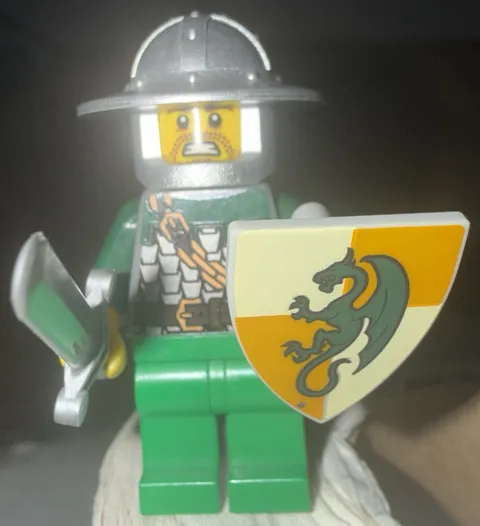 LEGO Medieval Custom Knight Green Minifigure with Sword and Shield