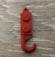 Lego 3127 3127b Red Hook Plate Modified 1 x 2 With Crane Hook Right Replacement