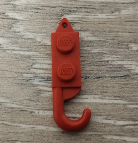 Lego 3127 3127b Red Hook Plate Modified 1 x 2 With Crane Hook Right Replacement