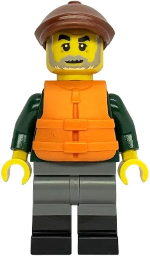 LEGO® Minifig idea247 - Fisher - Dark Green Open Jacket