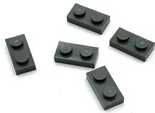 Lego 5 New Dark Bluish Gray Plates 1 x 2 Stud Parts