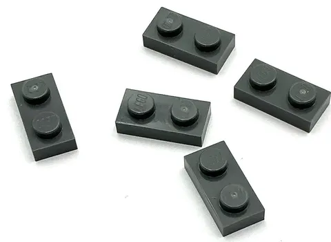 Lego 5 New Dark Bluish Gray Plates 1 x 2 Stud Parts