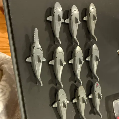 LEGO Gray Shark Animal Figures Bulk Lot - 10 Piece Plastic Parts