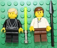 LEGO Star Wars Luke Skywalker & Han Solo Minifigures from set 7104 sw0015 sw0020