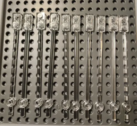 NEW LEGO® 10 Trans Clear Bar 12L 1 X 2 Plate End Solid Studs Round 42445