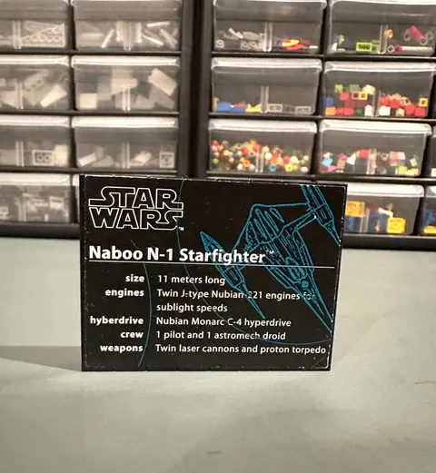 LEGO Naboo 10026 Set starfighter UCS Starwars sticker plate
