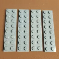 LEGO 3034 Plate 2 x 8 Light Bluish Gray x4 Genuine