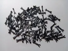 LEGO LOT OF 100 BLACK MECHANICAL ARM STRAIGHT CLIPS 90° DEGREES #59230 DROID