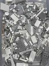 1 lb. Bulk Mixed Gray Legos - standard blocks and unique pieces (Lot W)
