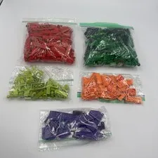 1 Lb Total of Legos Red, Green, Light Green, Orange, And Purple All Separated.