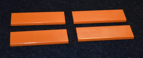 (4) 2X6 ORANGE Smooth Finishing Tile Bricks - NEW Lego Parts ~