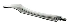 Lego Flat Silver HERO Factory Weapon Blade Curved Tip 11.11 x 1.54 x 0.73 cm V2