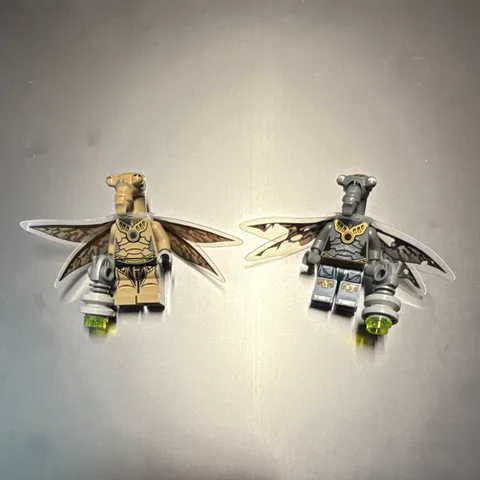 LEGO Winged Insect Minifigures Lot of 2 Tan/Gray Figures w/ Accessories