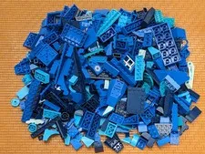 600pcs LEGO Blue Shades Bulk Lot Random Bricks Plates Parts Genuine Cleaned