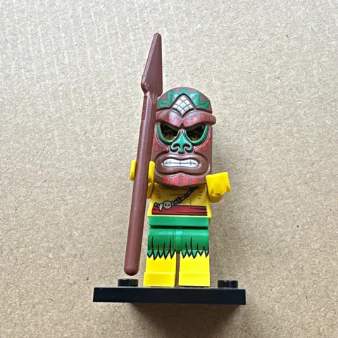 LEGO Minifigures Series 11 Island Warrior Minifigure w/ Mask & Spear, 3pc