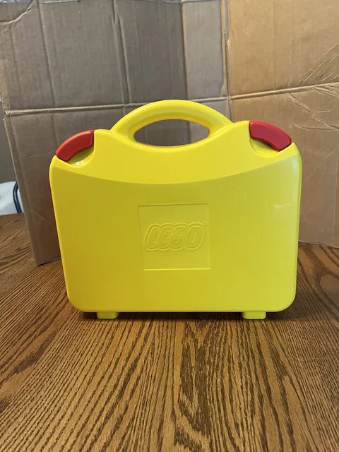 LEGO Plastic Storage Box / Carrying Case Yellow 2 Removable Dividers