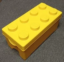 LEGO Empty Bin Yellow Creative Box No Bricks with Lid NICE SHAPE