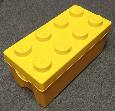LEGO Empty Bin Yellow Creative Box No Bricks with Lid NICE SHAPE