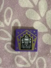 Harry Potter Tile 2 x 2 with HP Chocolate Frog Card Bertie Bott Pattern