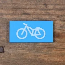 LEGO City Dark Azure Tile 2 x 4 with White Bicycle Pattern 87079pb0823