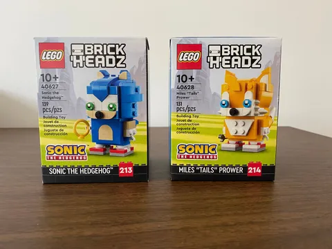 Lot of Retired Lego BrickHeadz - Sonic (40627) & Miles "Tails" Prower (40628)