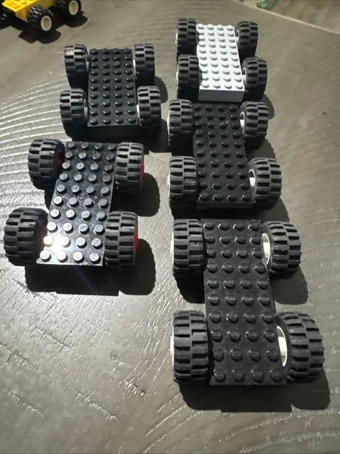 Lego 4x10 Chassis With Wheels. 30076c02. Lot Of 5!