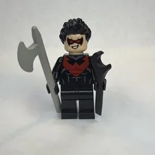Lego Nightwing Red Eye Holes Sh0085 76011 Minifigure Super Hero Batman Robin