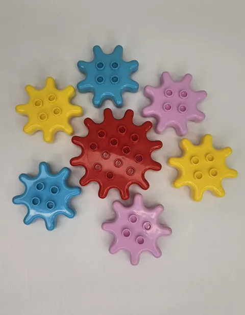 LEGO DUPLO TOOTH GEAR WHEEL RARE RETIRED LOT Of 7 Pieces