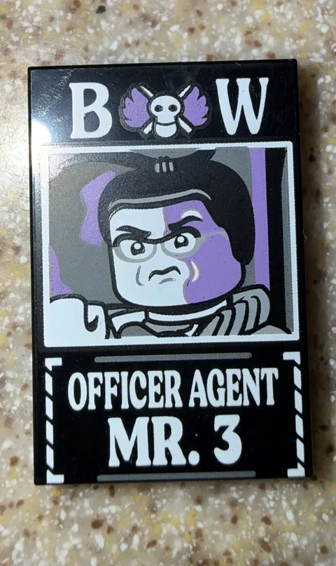 LEGO One Piece “Wanted Poster” Dossier Officer Agent Mr. 3