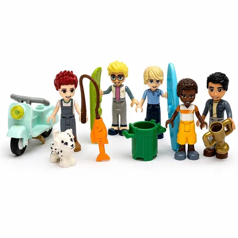 LEGO Friends Boy Minifigure Lot 5 Male Mini Dolls Accessories Play Set