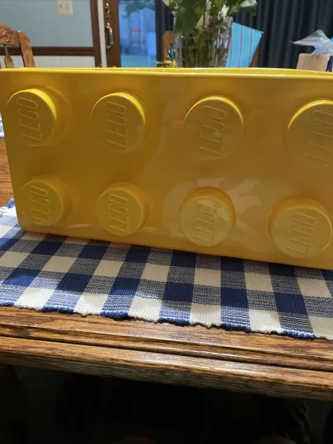 Authentic Lego Block Storage Container Group 2012 Yellow 8 Stud 14"x6.5" EMPTY