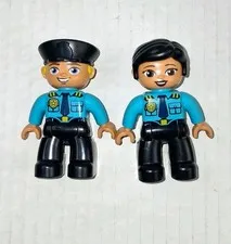 Lego DUPLO Mini Police Officer Male/Female Figure Replacement Set