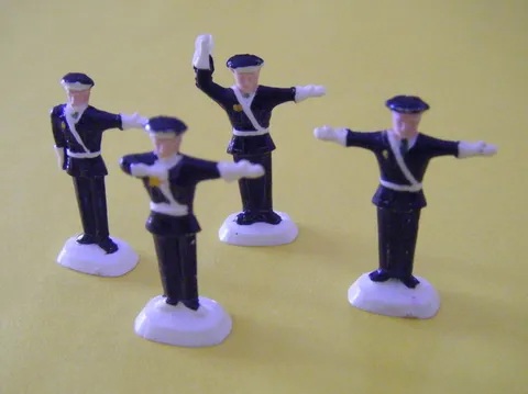 LEGO Mursten Traffic POLICEMEN 1950's 50's Vintage RARE Nice Hand-painted