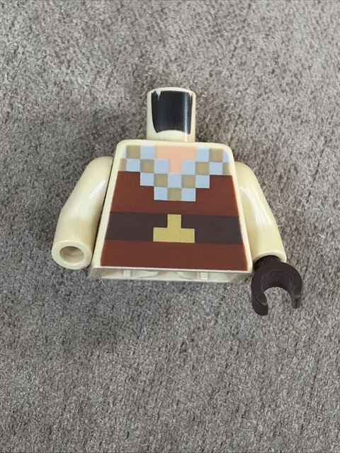 LEGO Minecraft Torso Body Pixelated Pink Tank Brown Gold Shirt Hands Armor Part