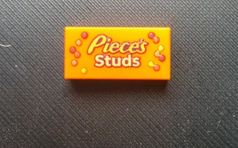 Reese's Pieces Parody Candy Wrapper custom printed LEGO® 1x2 tile