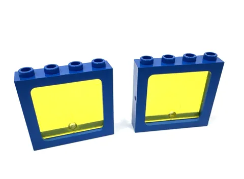 Lego Space 4033 Blue Window With Trans Yellow Glass Vintage X2
